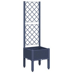 vidaXL Fioriera Giardino con Traliccio Grigio Blu 40x40x142 cm PP