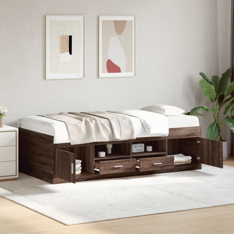 vidaXL Divano Letto con Cassetti senza Materasso 100x200 cm