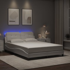 vidaXL Giroletto con LED senza Materasso Bianco 120x200 cm