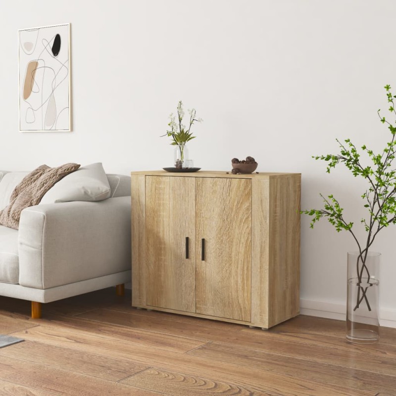 Credenza Rovere Sonoma 80x33x70 cm in Legno Multistrato Credenza Rovere Sonoma 80x33x70 cm in Legno Multistrato