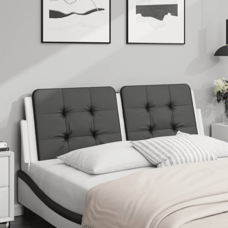 vidaXL Cuscino Testiera Nero e Bianco 140 cm in Similpelle