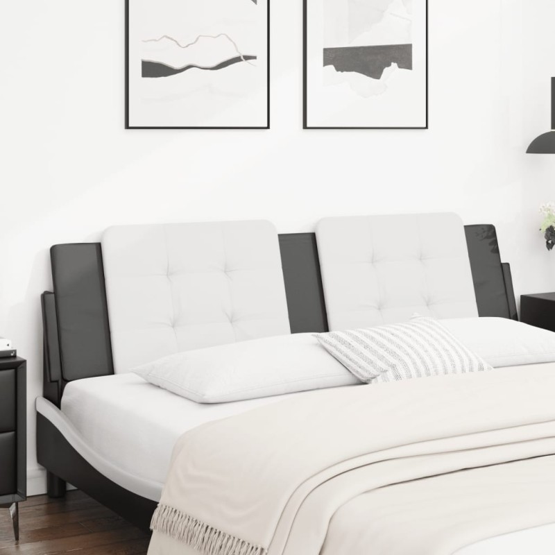 vidaXL Cuscino Testiera Bianco e Nero 180 cm in Similpelle