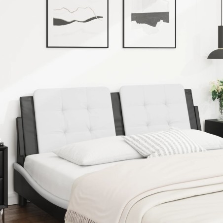 vidaXL Cuscino Testiera Bianco e Nero 160 cm in Similpelle