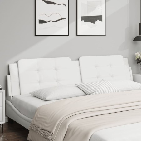 vidaXL Cuscino Testiera Bianco 200 cm in Similpelle