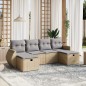 vidaXL Set Divano da Giardino 6 pz con Cuscini Beige Misto Polyrattan vidaXL Set Divano da Giardino 6 pz con Cuscini Beige Misto Polyrattan