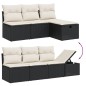 vidaXL Set Divani da Giardino con Cuscini 8 pz Nero in Polyrattan vidaXL Set Divani da Giardino con Cuscini 8 pz Nero in Polyrattan