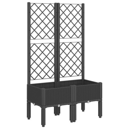 vidaXL Fioriera da Giardino con Traliccio Nera 80x40x142 cm in PP