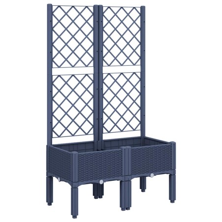 vidaXL Fioriera Giardino con Traliccio Grigio Blu 80x40x142 cm PP