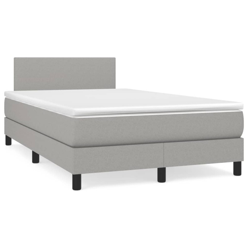 vidaXL Letto a Molle Materasso e LED Grigio Chiaro 120x190 cm Tessuto vidaXL Letto a Molle Materasso e LED Grigio Chiaro 120x190 cm Tessuto