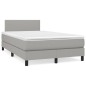 vidaXL Letto a Molle Materasso e LED Grigio Chiaro 120x190 cm Tessuto vidaXL Letto a Molle Materasso e LED Grigio Chiaro 120x190 cm Tessuto