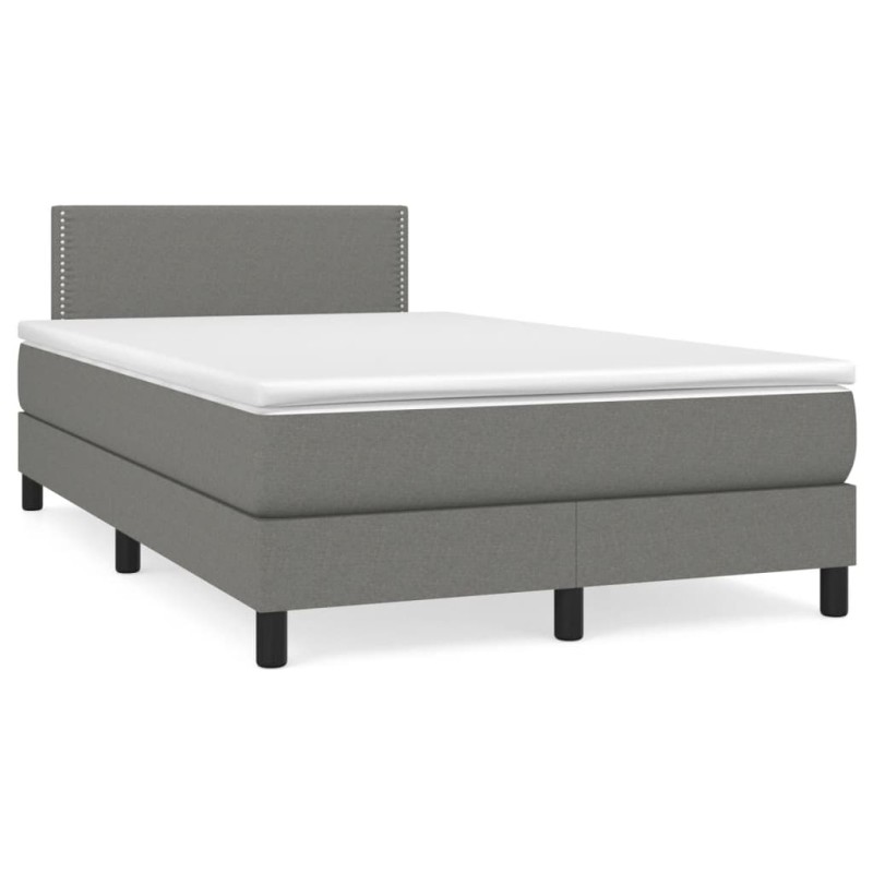 vidaXL Letto a Molle Materasso e LED Grigio Scuro 120x190cm in Tessuto vidaXL Letto a Molle Materasso e LED Grigio Scuro 120x190cm in Tessuto