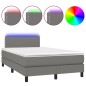 vidaXL Letto a Molle Materasso e LED Grigio Scuro 120x190cm in Tessuto vidaXL Letto a Molle Materasso e LED Grigio Scuro 120x190cm in Tessuto