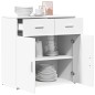 vidaXL Credenza Bianca 79x38x80 cm in Legno Multistrato