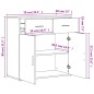 vidaXL Credenza Bianca 79x38x80 cm in Legno Multistrato