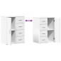 vidaXL Credenza Bianca 59x39x80 cm in Legno Multistrato