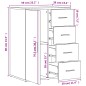 vidaXL Credenza Bianca 59x39x80 cm in Legno Multistrato