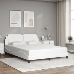 vidaXL Giroletto con Testiera Bianco 160x200 cm in Similpelle