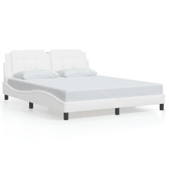 vidaXL Giroletto con Testiera Bianco 160x200 cm in Similpelle