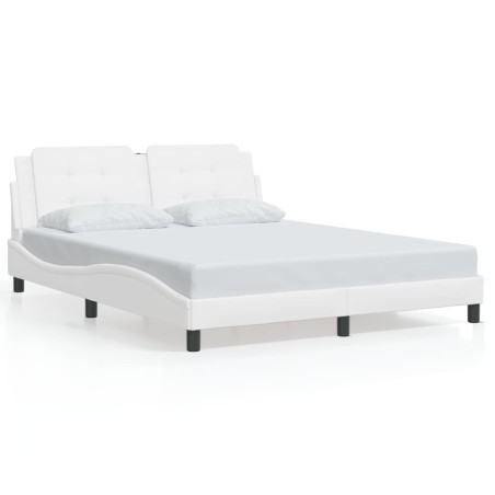 vidaXL Giroletto con Testiera Bianco 160x200 cm in Similpelle