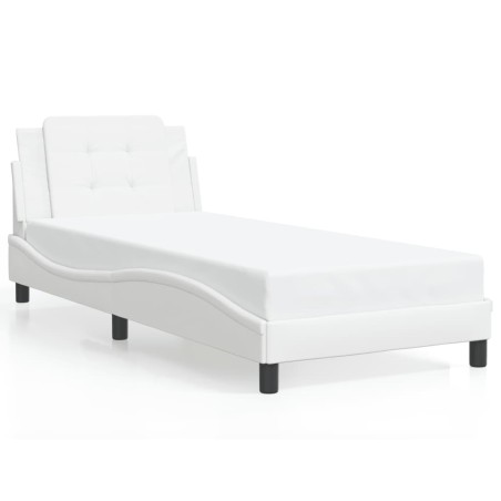 vidaXL Giroletto con Testiera Bianco 90x190 cm in Similpelle