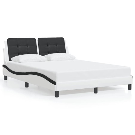vidaXL Giroletto con Testiera Nero e Bianco 140x200 cm in Similpelle