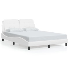 vidaXL Giroletto con Testiera Bianco 140x190 cm in Similpelle