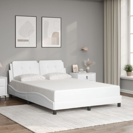 vidaXL Giroletto con Testiera Bianco 120x200 cm in Similpelle