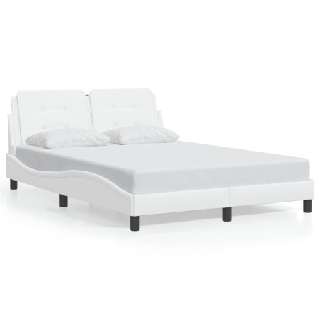 vidaXL Giroletto con Testiera Bianco 120x200 cm in Similpelle