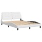 vidaXL Giroletto con Testiera Bianco 120x200 cm in Similpelle