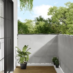 vidaXL Paravento Balcone Grigio chiaro 120x500cm 100%Poliestere Oxford