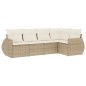 vidaXL Set Divano da Giardino 5 pz con Cuscini Beige in Polyrattan vidaXL Set Divano da Giardino 5 pz con Cuscini Beige in Polyrattan