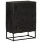 vidaXL Cassettiera Nera 55x30x76 cm in Legno Massello di Mango e Ferro vidaXL Cassettiera Nera 55x30x76 cm in Legno Massello di Mango e Ferro