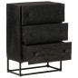 vidaXL Cassettiera Nera 55x30x76 cm in Legno Massello di Mango e Ferro vidaXL Cassettiera Nera 55x30x76 cm in Legno Massello di Mango e Ferro