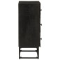 vidaXL Cassettiera Nera 55x30x76 cm in Legno Massello di Mango e Ferro vidaXL Cassettiera Nera 55x30x76 cm in Legno Massello di Mango e Ferro