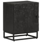 vidaXL Comodino Nero 40x30x50 cm in Legno Massello di Mango e Ferro vidaXL Comodino Nero 40x30x50 cm in Legno Massello di Mango e Ferro