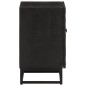 vidaXL Comodino Nero 40x30x50 cm in Legno Massello di Mango e Ferro vidaXL Comodino Nero 40x30x50 cm in Legno Massello di Mango e Ferro
