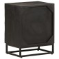 vidaXL Comodino Nero 40x30x50 cm in Legno Massello di Mango e Ferro vidaXL Comodino Nero 40x30x50 cm in Legno Massello di Mango e Ferro