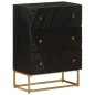 vidaXL Cassettiera Nera 55x30x76 cm in Legno Massello di Mango e Ferro vidaXL Cassettiera Nera 55x30x76 cm in Legno Massello di Mango e Ferro