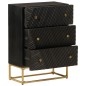vidaXL Cassettiera Nera 55x30x76 cm in Legno Massello di Mango e Ferro vidaXL Cassettiera Nera 55x30x76 cm in Legno Massello di Mango e Ferro