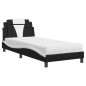 vidaXL Letto con Materasso Nero e Bianco 90x190 cm in Similpelle vidaXL Letto con Materasso Nero e Bianco 90x190 cm in Similpelle