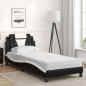 vidaXL Letto con Materasso Nero e Bianco 90x190 cm in Similpelle vidaXL Letto con Materasso Nero e Bianco 90x190 cm in Similpelle