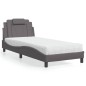 vidaXL Letto con Materasso Grigio 90x190 cm in Similpelle vidaXL Letto con Materasso Grigio 90x190 cm in Similpelle