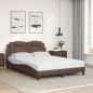 vidaXL Letto con Materasso Marrone 140x190cm in Similpelle vidaXL Letto con Materasso Marrone 140x190cm in Similpelle
