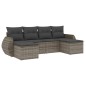 vidaXL Set Divano da Giardino 6 pz con Cuscini Grigio in Polyrattan vidaXL Set Divano da Giardino 6 pz con Cuscini Grigio in Polyrattan