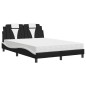 vidaXL Letto con Materasso Nero e Bianco 140x200 cm in Similpelle vidaXL Letto con Materasso Nero e Bianco 140x200 cm in Similpelle