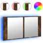 vidaXL Armadietto a Specchio con LED Rovere Fumo 90x12x45cm Acrilico
