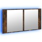 vidaXL Armadietto a Specchio con LED Rovere Fumo 90x12x45cm Acrilico