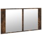 vidaXL Armadietto a Specchio con LED Rovere Fumo 90x12x45cm Acrilico