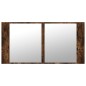 vidaXL Armadietto a Specchio con LED Rovere Fumo 90x12x45cm Acrilico