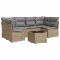 vidaXL Set Divani da Giardino 7 pz con Cuscini Beige in Polyrattan vidaXL Set Divani da Giardino 7 pz con Cuscini Beige in Polyrattan